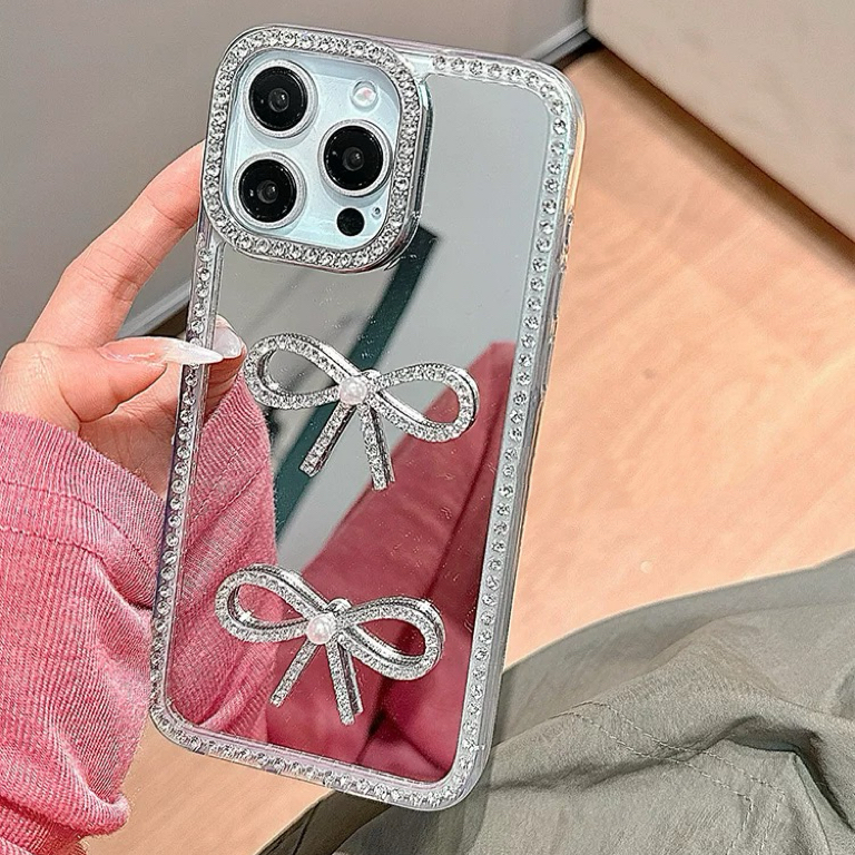 ビックジュエルリボンストラップ付き iphoneケース