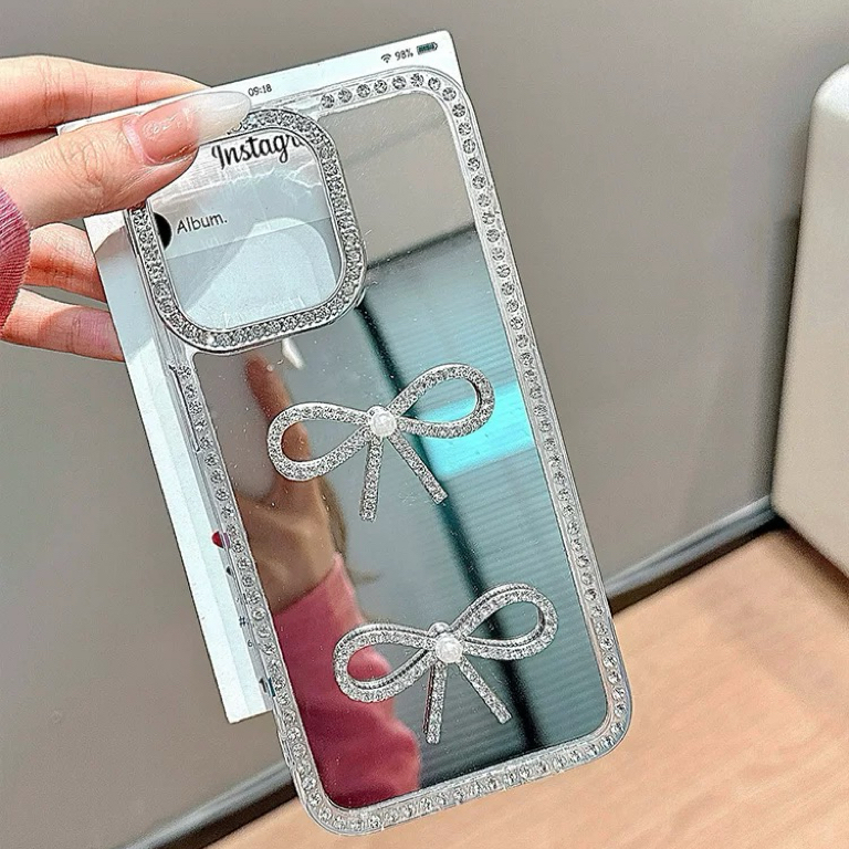 ビックジュエルリボンストラップ付き iphoneケース