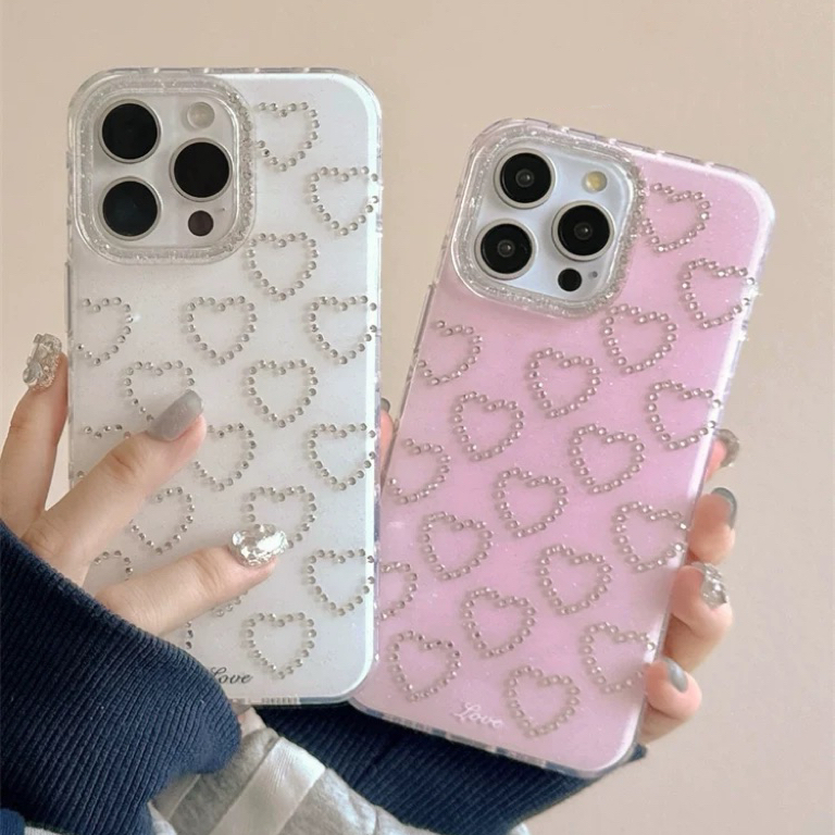 ハートジュエル柄 iphoneケース