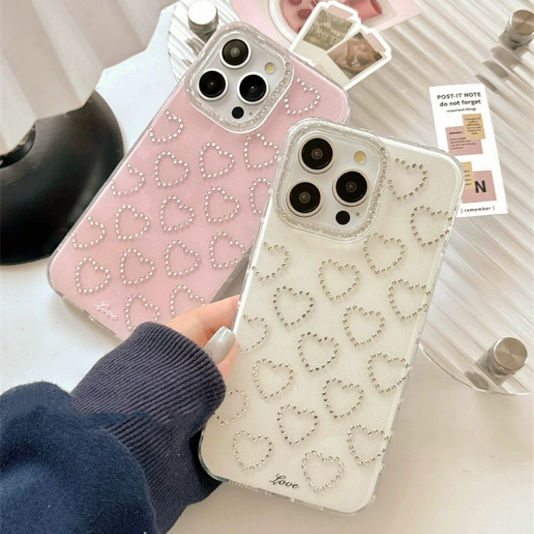 ハートジュエル柄 iphoneケース