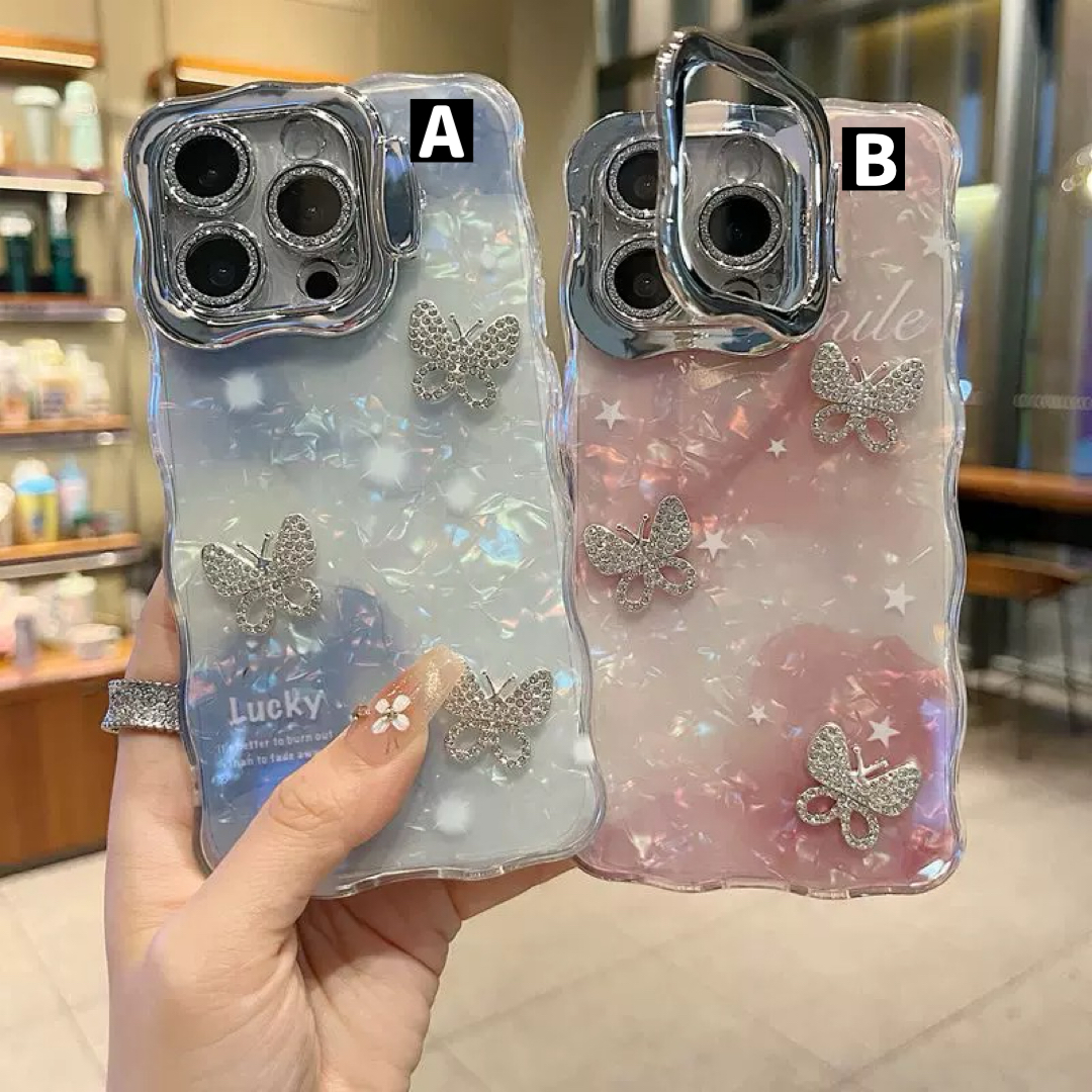 蝶々マーブルスタンド iphoneケース