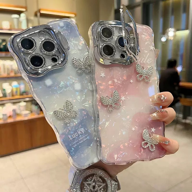 蝶々マーブルスタンド iphoneケース