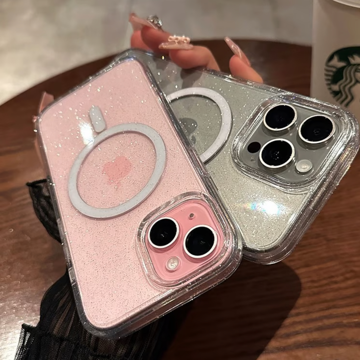 クリアグリッターmagsafe iphoneケース 【Magsafe対応】