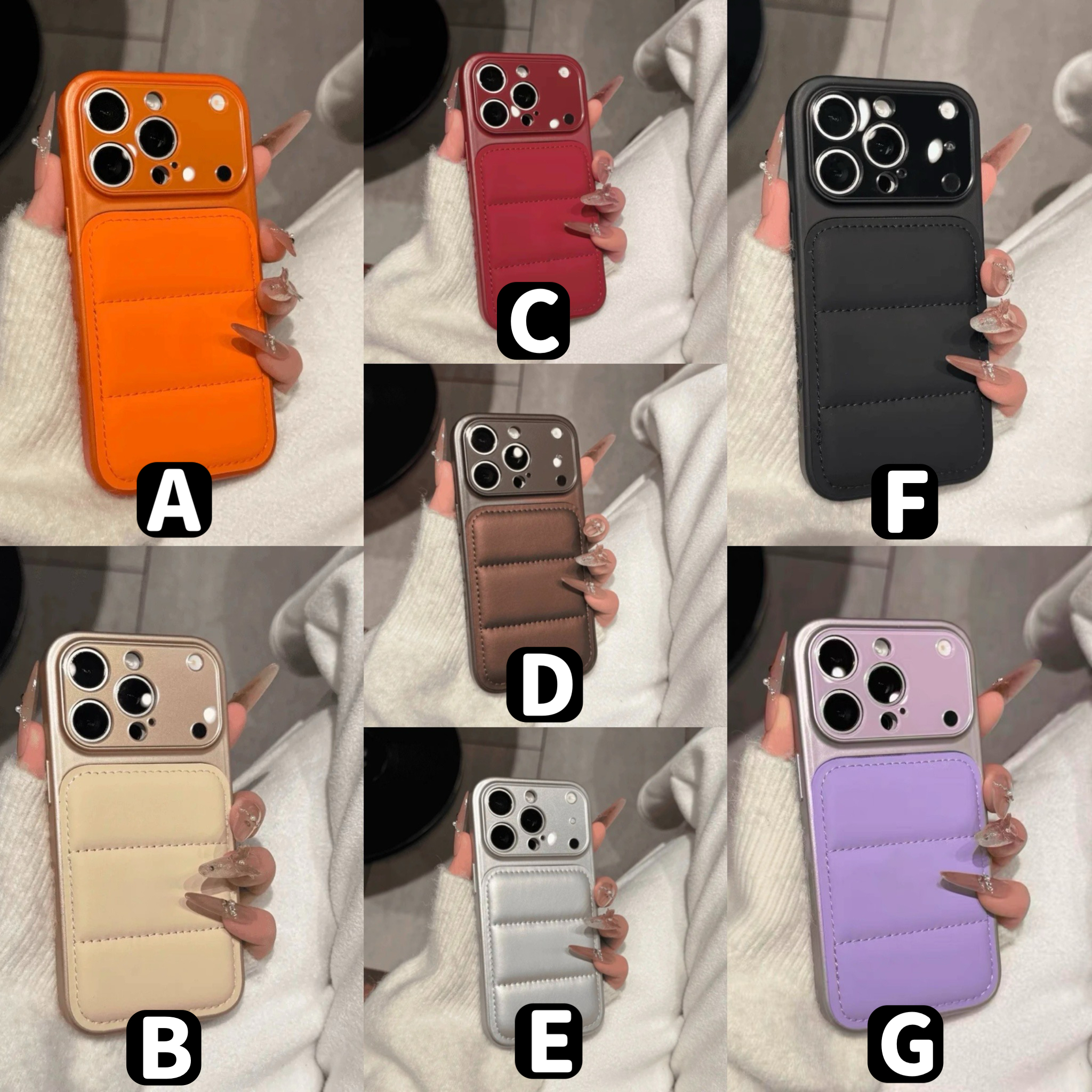 メタリックカラーダウン iphoneケース