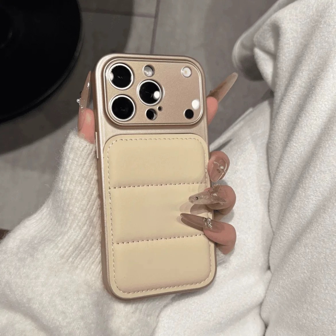 メタリックカラーダウン iphoneケース