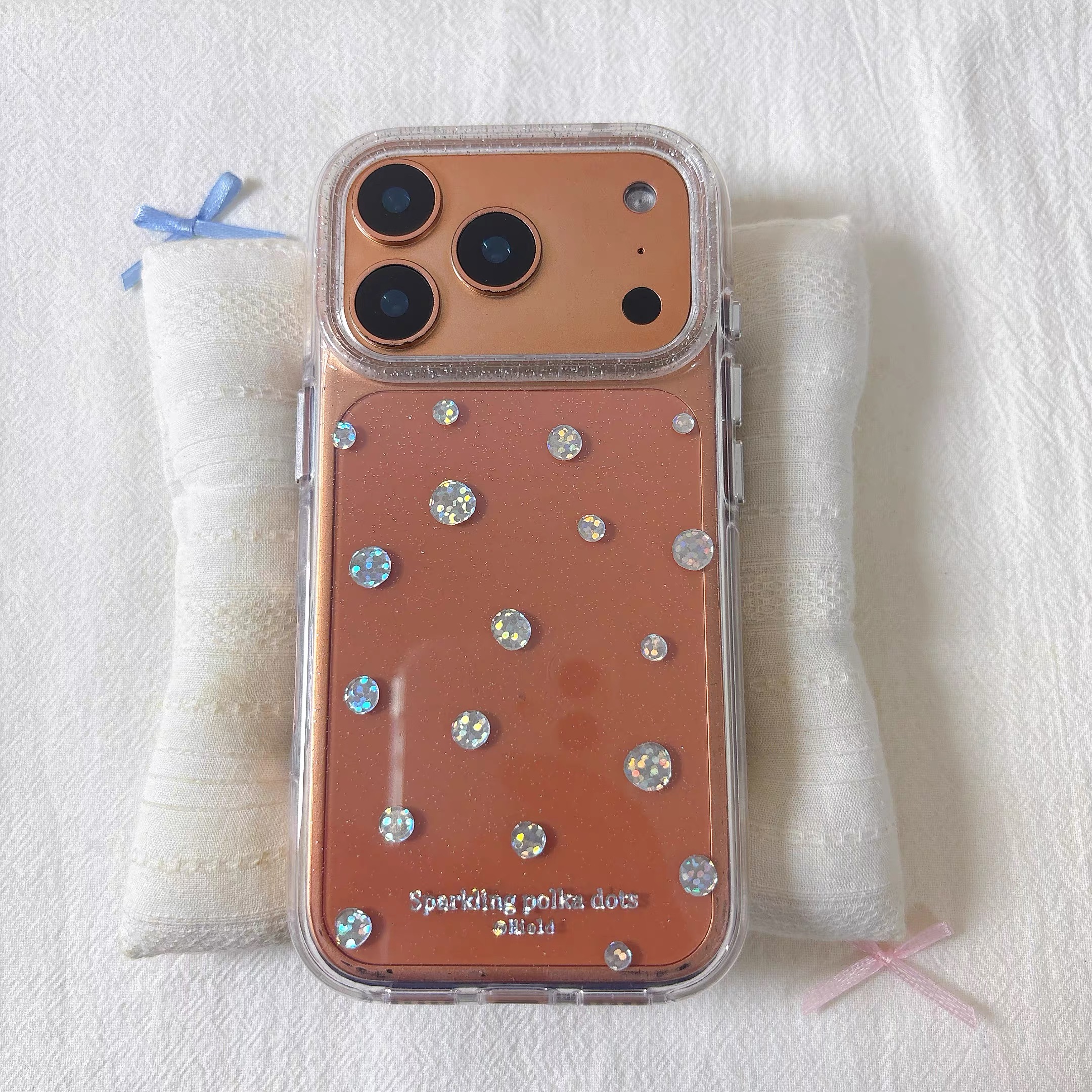 シルバードットグリッタークリア iphoneケース