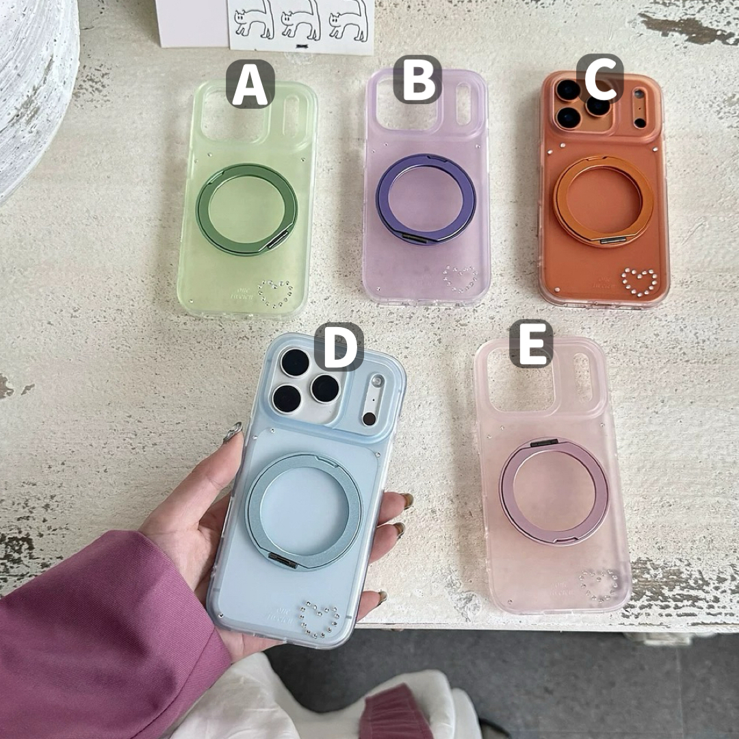 プチハートジュエル magsafe スタンド iphoneケース【Magsafe対応】