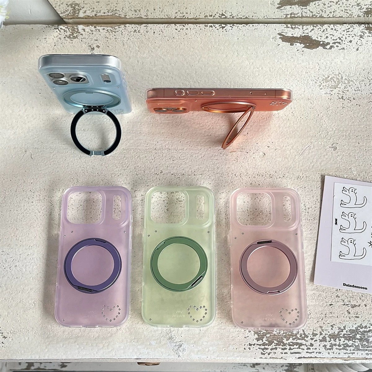 プチハートジュエル magsafe スタンド iphoneケース【Magsafe対応】