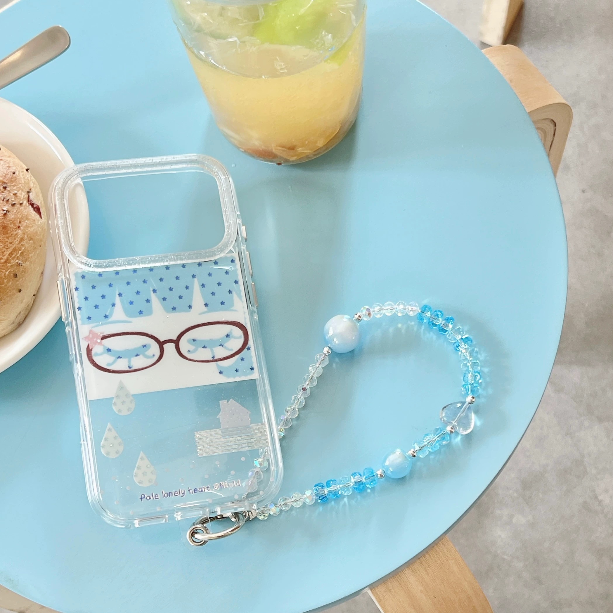 ブルーロンリーガールストラップ iphoneケース